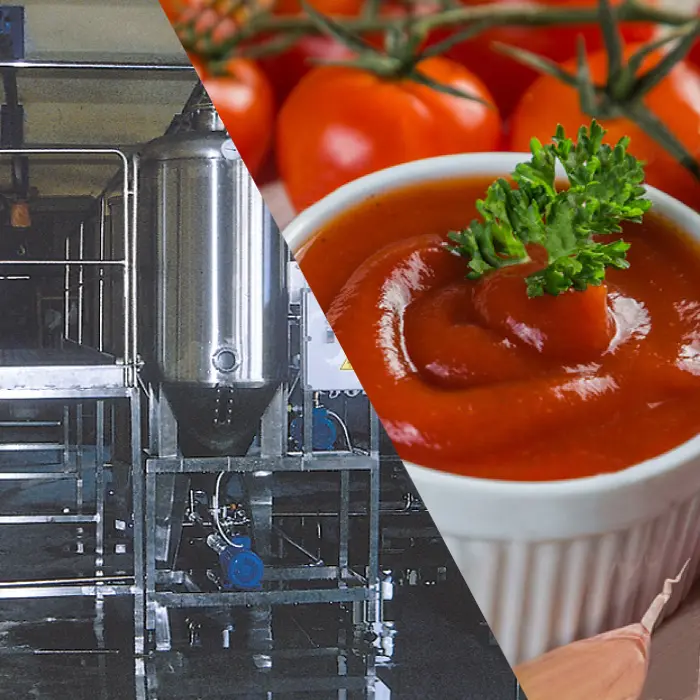 Industriële Automatische Tomatensaus Ketchup Maken Machine Slijpen Tomatenpuree Productielijn