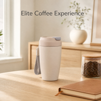 Mug à café isotherme à double paroi en acier inoxydable 13 oz, finition mate, avec couvercle à ouverture rapide, logo personnalisé, mug de voyage