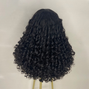 Perruques de cheveux humains vierges de qualité 12a pour femmes, perruques transparentes 100% mélangées de cheveux humains bouclés, perruques doublement dessinées avec frontal en gros - Product Image 2