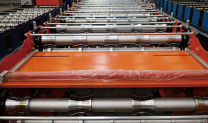 HENER Fabrik T4 T5 Dachplatten-Herstellungsmaschine Trapezförmige Wandblech-Doppeldeck-Profil IBR Dachschicht-Rollformmaschine - Product Image 3