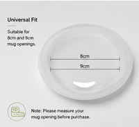 Vente en gros usine, couvercle de tasse en silicone réutilisable, anti-fuite, design lune, avec trou de boisson, disponible en 8cm et 9cm, personnalisable (logo, couleur, taille)