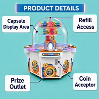 Machine à bonbons rotative 4 joueurs avec distributeur automatique de prix, jeu d'arcade à monnayeur sur île centrale