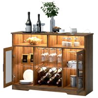 Armoire de bar éclairée de luxe moderne Mobilier de maison pour l'affichage du salon Stockage en bois des boissons alcoolisées et du vin