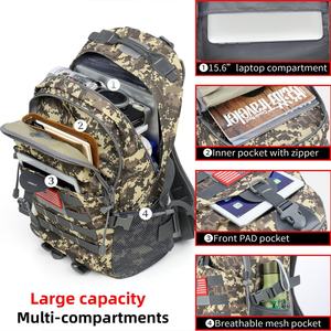 Sac à dos camouflage, petit sac à dos tactique pour les adolescents, sacs à dos pour l'école avec port de charge USB, 40L - Product Image 5