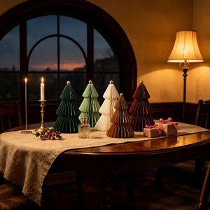 Árbol de Navidad de Papel para Mesa, Decoración Nórdica Minimalista, Árbol Mini Plegable en Forma de Acordeón para Colgar en la Chimenea del Hogar Moderno - Product Image 4