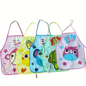 Kids Cartoon <b>Apron</b> Art Painting Elephant Duck Owl Monkey Kids Children Waterproof <b>Kitchen</b> <b>Apron</b> With Arm Sleeves - Product Image 2