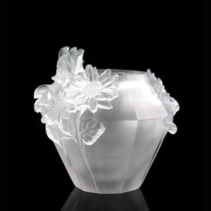 Vaso in Cristallo Mediorientale in Vendita, Artigianato Arabo con Motivi Floreali Incisi, Forma Rotonda, Bruciatore <span class=keywords><strong>di</strong></span> Oud in Smalto Colorato, Colore Personalizzabile - Product Image 2