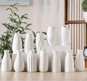Китайские традиционные Оптовые Роскошные белые керамические и фарфоровые цветочные вазы для домашнего декора
