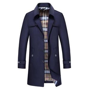 Manteau en coton à simple boutonnage pour hommes, vêtements longs à capuche, coupe-vent de couleur unie, grande taille, - Product Image 4