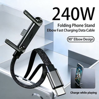 Cable de Carga Rápida USB-C de 240W con Malla de Nailon para Protección, Transferencia de Datos de 480Mbps, Compatible con IOS/Android y Laptop