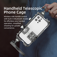 Rig Cage Stabilizer Smartphone dengan Kit Rig Profesional dan 2 Pegangan untuk Pembuatan Film dan Vlogging Genggam untuk Ip 15 16 17