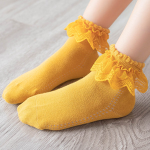 Chaussettes à lacets pour filles, chaussettes solides pour bébés et enfants de 0 à 12 ans, automne 2021 - Product Image 3