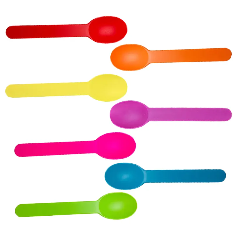 Cucchiaio di amido di mais personalizzato Econewleaf cucchiaio di gelato colorato biodegradabile monouso Yogurt