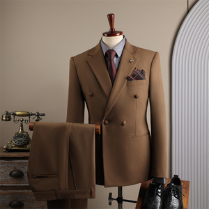 Costumes de <span class=keywords><strong>Mariage</strong></span> pour Hommes : Ensemble 2 Pièces Croisé avec Fermeture Éclair, Style Italien, Anti-Plis et Anti-Rétrécissement – Vente en Gros - Product Image 4
