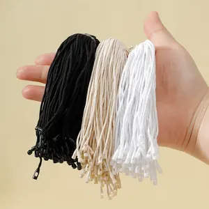 Commercio all'ingrosso indumento Hangtag vendita diretta in fabbrica colore nero proiettile plastica Hang Seal Tag String cotton per abbigliamento