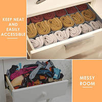 Lot de 3 tiroirs en tissu pliable pour armoires et placards Organisateurs de chaussettes Organisateur de sous-vêtements Diviseurs Boîtes de rangement pour chaussettes et sous-vêtements