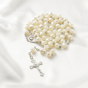 Collier de <span class=keywords><strong>prière</strong></span> chrétien en perles de résine en forme de rose de 8 mm, cadeau pour la <span class=keywords><strong>prière</strong></span> à l'église, pour la Pâques, le sacrifice chrétien, la première communion - Product Image 1