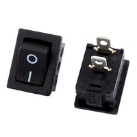 Interrupteur à bascule KCD1-101 noir étanche SPST 6A 250V à verrouillage automatique ON-OFF pour usage industriel, sécurité assurée