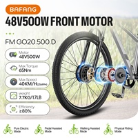 Kit de conversion de vélo électrique avec moteur de moyeu avant BAFANG G020 26" 700C 500W 48V et écran EKD01, stock local UE