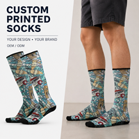 Chaussettes numériques personnalisées OEM pour adultes, en polyester/nylon/coton/bambou/laine, résistantes aux déchirures, à séchage rapide, respirantes et sans coutures, pour l'automne