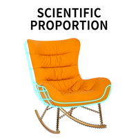 Fauteuil de luxe en tissu confortable avec éponge haute densité pour café, restaurant, club, chaise longue, chaise à bascule de loisirs