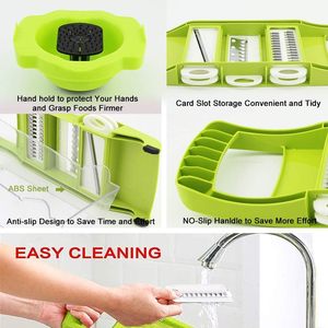 Trancheuse à légumes <span class=keywords><strong>multifonction</strong></span> <span class=keywords><strong>6</strong></span> <span class=keywords><strong>en</strong></span> <span class=keywords><strong>1</strong></span> Trancheuse à <span class=keywords><strong>mandoline</strong></span> de cuisine avec protège-doigts et récipient de stockage - Product Image 3