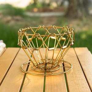 ที่กรองกาแฟแบบพกพา สแตนเลส สำหรับตั้งแคมป์ พับได้ วินเทจ พร้อมขาตั้ง - Product Image 1