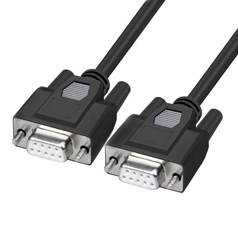 LAIMODA Doble escudo RS232 hembra a hembra VGA DB 9P 9P Cable de la computadora con chapado en oro conector,