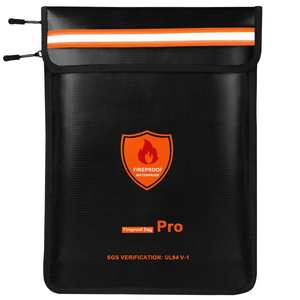 CUSTOM Upgraded Fireproof Multi-Layer Storage <b>Bag</b> Black Insulated Zippered <b>Document</b> <b>Bag</b> - Product Image 1