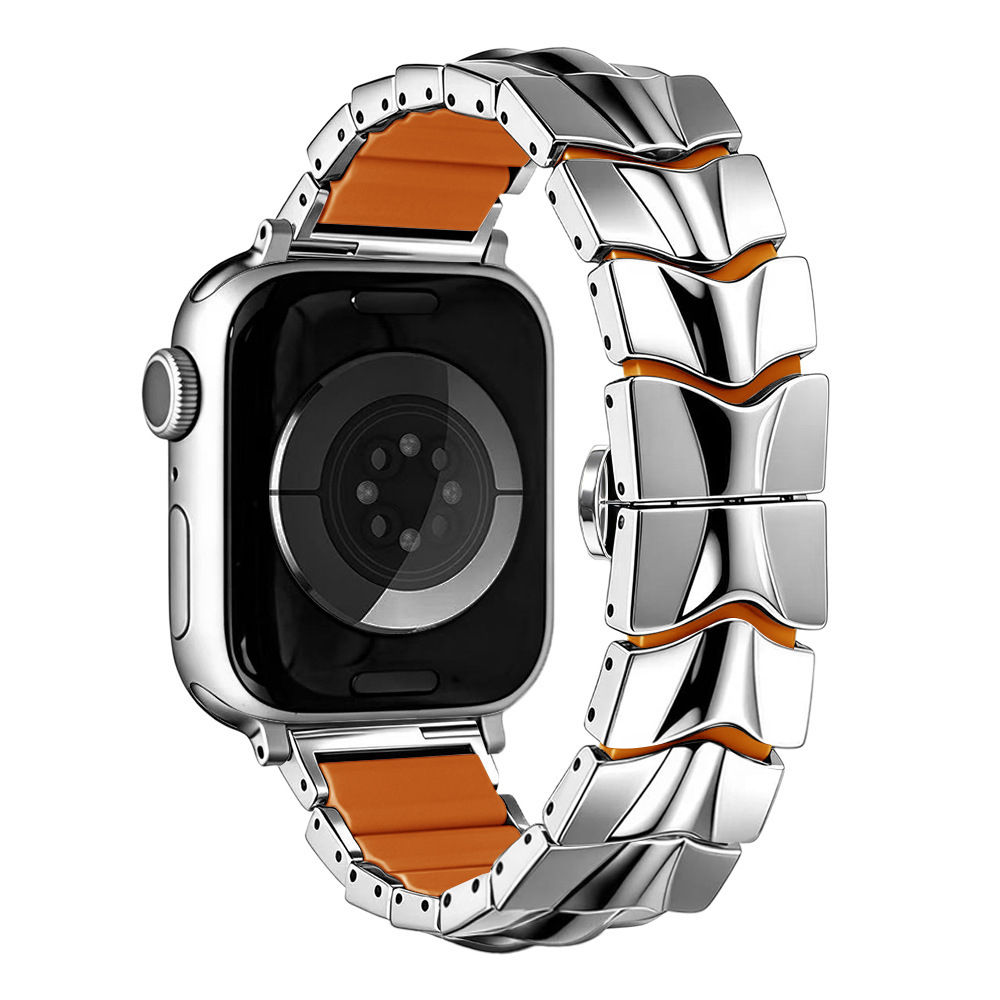 Silver with Orange