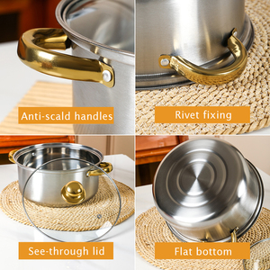 12Pcs Nhà Bếp Chậu Và Chảo 410 Thép Không Gỉ Cổ Phiếu Súp Nồi Nấu Ăn Nồi Đặt Chảo Không Dính Đồ Nấu Nướng Thiết Lập - Product Image 6