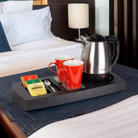 Ensemble de plateaux de bienvenue pour hôtel en ABS moderne de 15 oz Bouilloire électrique sans fil Design 304 Acier inoxydable mat Fourniture directe en usine 1350