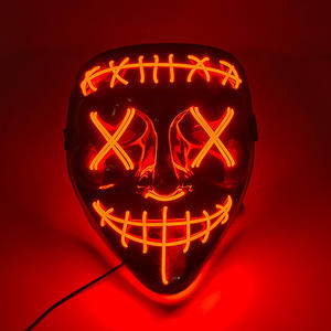 Halloween LED Purge Neon Light up Máscara Disfraces Cosplay Máscara con LED Mujeres Hombres Decoración <span class=keywords><strong>de</strong></span> Halloween Máscara que brilla intensamente <span class=keywords><strong>de</strong></span> cara completa - Product Image 4