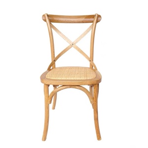 Chaise de salle à manger en bois massif de style américain avec dossier croisé, chaise d'extérieur pour mariage, chaise de cour pour mobilier de maison, idéale pour appartement - Product Image 2