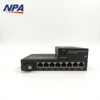 Convertidor de Medios 1/4/8 Puertos 10/100/1000Mbps Monomodo Fibra Única SC Par A+B QoS Apilable Plug&Play 2 Años de Garantía para IP