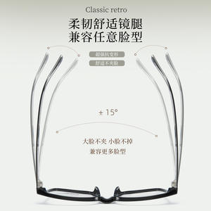 Monturas de Gafas Rectangulares Retro Modernas TR, Montura Completa, Cómodas, Unisex, Lentes de Resina, Origen Danyang, Parte 7328 - Product Image 1