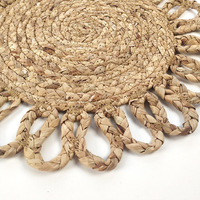 Sous-plat rond en jacinthe d'eau naturelle tressée pour mariage, dessous de verre pour tasses à café, sets de table de cuisine