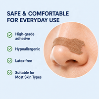 Bandes nasales anti-ronflement personnalisées avec logo et emballage, support OEM/ODM, patchs corporels fortifiants pour le nez et aide au ronflement