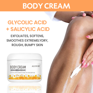 Crème de merlan à l'orange personnalisée crème hydratante pour le <span class=keywords><strong>corps</strong></span> crème de lotion pour le <span class=keywords><strong>corps</strong></span> à l'<span class=keywords><strong>acide</strong></span> <span class=keywords><strong>glycolique</strong></span> et à l'<span class=keywords><strong>acide</strong></span> salicylique blanchissant exfoliant - Product Image 2