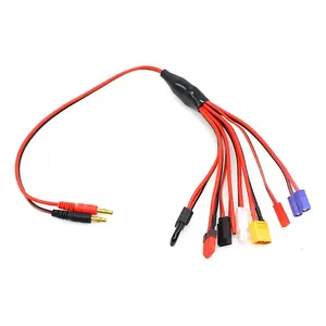 Fabrieks Directe Verkoop Acht In Één 240Mm Rode Zwarte Platte Kabel 4Mm Bananenplug Tamiya Connector Decaan