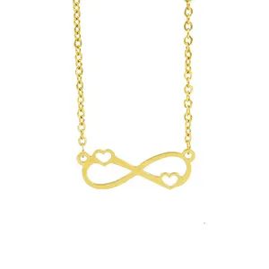 Stainless steel accessories gold heart infinite symbol Link Chain Necklace for Women