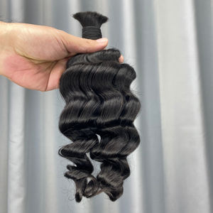 Extensions en vrac de cheveux humains non traités de la vague profonde lâche 100% de Vierge péruvienne - Product Image 3