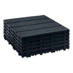 Modulare X9 piano piano 18mm contemporanea in PVC Teak antiscivolo pavimenti per esterni per giardino parco terrazze facile Click installazione - Product Image 1