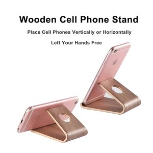 Support de téléphone portable en bois artisanal et support de bureau pour téléphones portables et tablettes, avec rangement intégré - Product Image 4