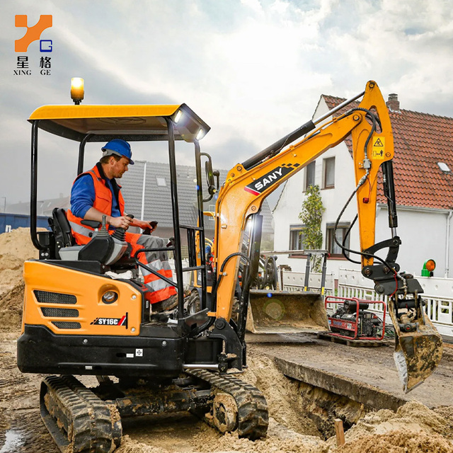 SANY SY16C Mini Excavator Government Bid 1.9T Compact Digger for Municipal Pipeline Work Urban Contractor Tight Space Project