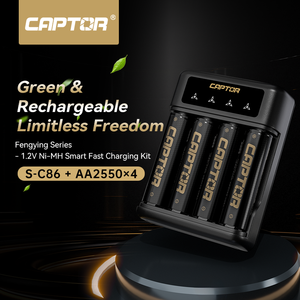 Juego de 4 Baterías Recargables <span class=keywords><strong>AA</strong></span> CAPTOR C86 de 2550 mAh, Baterías <span class=keywords><strong>AA</strong></span> Recargables - Product Image 1