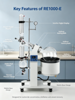 Rotovap professionnel VIKERI RE1000-E 10L en acier inoxydable 316L à échelle pilote pour la distillation en recherche chimique et pharmaceutique OEM