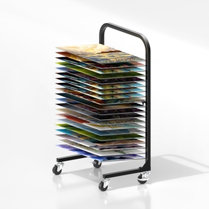 20 단위 금속 잠금 휠 아트 갤러리 교실 그림 건조 랙 유화 예술 그림을위한 두꺼운 보관 주최자 - Product Image 1