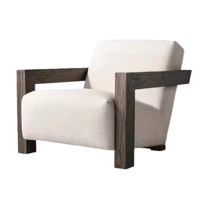 Sillón Individual Minimalista Nórdico con Estructura de Madera Maciza, Sillón Reclinable para Sala de Estar - Product Image 5