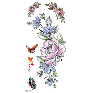 BXTAT TL175 - TL180 Piante Erbacee Fiori di Loto Citazione Penny Autoadesivi Provvisori Del <span class=keywords><strong>Tatuaggio</strong></span> - Product Image 2